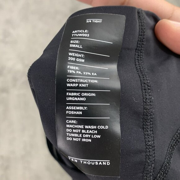 Ten Thousand 3/4 Tight Mens Small Black Workout Running Gym Training Baselayer - Picture 7 of 10